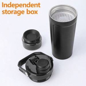 Custom logo 20oz Leakproof Insulated Stainless Steel <b>Shaker</b> Cup BPA-Free Double Wall Powder Coated Protein Shakes <b>Bottle</b> - Product Image 5