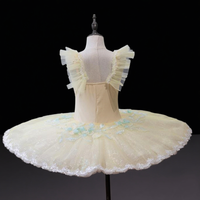 Tutu de ballet professionnel Swan Lake pour enfants et filles, en polyester, tulle et paillettes, robe de scène moelleuse, taille personnalisée classique