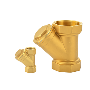 Válvula de filtro en Y de latón de alta presión para tuberías roscadas con tapa de limpieza - Product Image 1