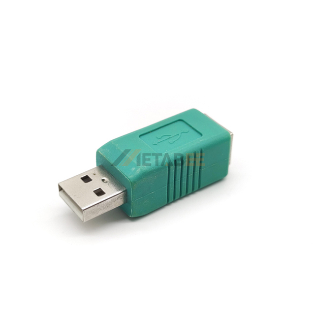 Green USB Type-A Male to USB Type-B Female USB Adapter