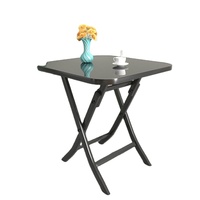 Table carrée simple pliable moderne Table de salle à manger en verre trempé pour la maison