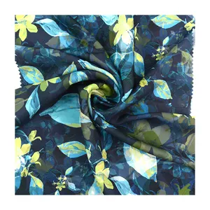 Custom Digital Printing Floral Silky Amani Satin Microfiber Fabric for Women Clothing