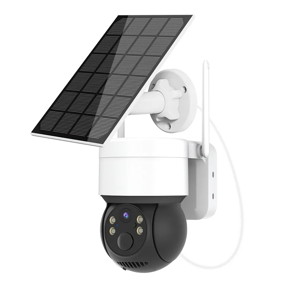 Cámara de seguridad Solar de 3MP para exteriores, batería recargable inalámbrica, PTZ, con Panel Solar, videovigilancia, gran oferta