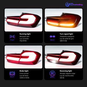 Para BMW Serie 3 F35 F30 y Serie 5, montaje de luz trasera LED 3D, lente transparente con luces rojas de freno y dirección, diseño de flujo de agua - Product Image 4