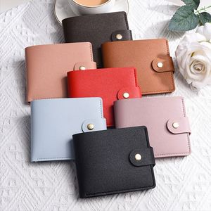 Factory Customized Logo PU Leather Business <b>Card</b> <b>Wallet</b> Button Vintage Style Cash Coin Purse Travel Document Change 4 Inch - Product Image 1