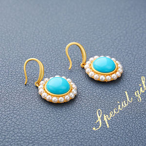 Pendientes de plata de ley 2020 con diseño bonito, accesorios de joyería turquesa, pendientes de perlas, fabricante de china, 925 - Product Image 3