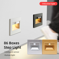 GONSU kit d'éclairage d'escalier encastré à capteur intelligent pour couloir chambre à coucher petit escalier carré