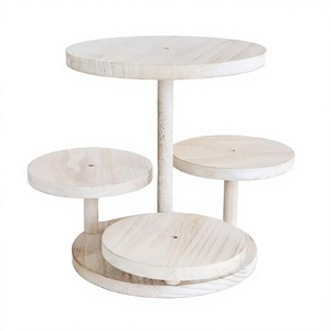 Support à gâteau multicouche en bois fait main, écologique, résistant au lave-vaisselle, présentoir à desserts rustique pour la maison, la boulangerie et les mariages - Product Image 1