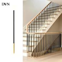Balustre en fer forgé DVN Dubaï, moderne et luxueux, en métal creux, rond, plaqué or, avec tiges en aluminium pour la décoration d'escaliers