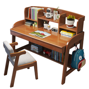 Trẻ Em Của Hiện Đại Nghiên Cứu Bàn Ghế Đặt Nhà Phòng Ngủ Có Thể Điều Chỉnh Chiều Cao Rắn Gỗ Kệ Sách Trường Tiểu Học Đồ Nội Thất Nhà - Product Image 1