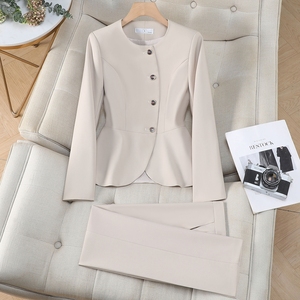 Ensemble de tailleur professionnel <span class=keywords><strong>pour</strong></span> femme, idéal <span class=keywords><strong>pour</strong></span> le travail et les déplacements, coupe ajustée, collection Printemps-Automne, style hôtelier - Product Image 4