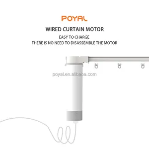 POYAL Digital Smart Silent Curtain Motor Wireless Remote Controlled Automatic Curtains Motorized for Indoor Living Room Office