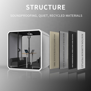 Cabines de téléphone en aluminium acoustiques modernes personnalisables pour hôtels villas cabines de réunion parlantes mobiles intimité vente pour le public - Product Image 2