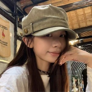 Japanese Style <b>Flat</b> Cap For Women Cotton Canvas Autumn Spring Harajuku Fashion Equestrian <b>Hat</b> - Product Image 1