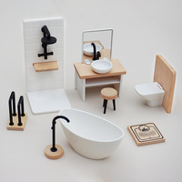 Miniature en bois : mobilier de salle de bain, petite toilette en bois pour jeu d'imitation dans la salle de bain, idéal pour la décoration de chambre.