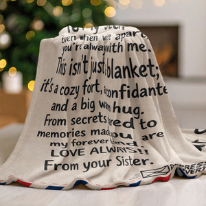 Couverture personnalisée avec message imprimé numériquement, en flanelle polaire douce et moelleuse, cadeau pour fille, <span class=keywords><strong>fils</strong></span>, maman - Product Image 4