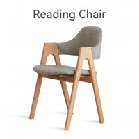 Chaise de bibliothèque ergonomique moderne en bois avec accoudoir pour tablette pour salle d'étude universitaire