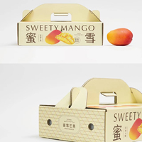 Op maat gemaakte groothandelsdoos voor mango's en groenten met kartonnen binnenvoering en aangepast logo