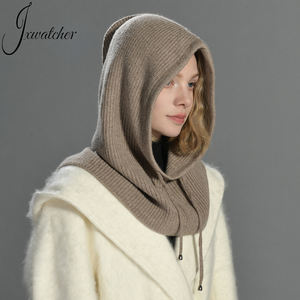 滑雪骷髅连帽围巾帽子时尚保暖柔软户外针织定制标志批发冬季男女羊毛羊绒巴拉克拉瓦豆豆 - Product Image 1