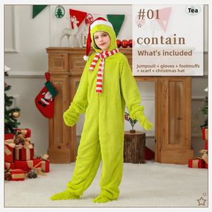 Disfraz <span class=keywords><strong>de</strong></span> Navidad para <span class=keywords><strong>Niñas</strong></span>, Disfraz <span class=keywords><strong>de</strong></span> Grinch Verde Peludo, Disfraz <span class=keywords><strong>de</strong></span> Papá Noel para Niños, Disfraz para Fiesta - Product Image 6