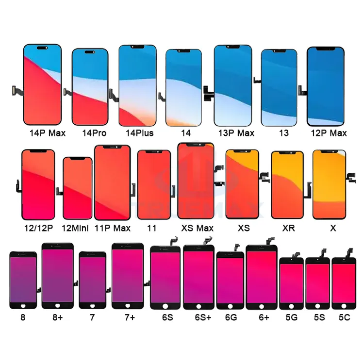 Ecran de téléphone pour iphone x xr xs 11 12 13 mini 14 pro max gx écran lcd verre bildschirm schermo ekran per original en gros