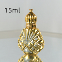 Flacon d'huile essentielle de parfum de style luxe du Moyen-Orient, 15 ml, forme unique, flacon en verre électro-plaqué, fabricant de flacons Atar