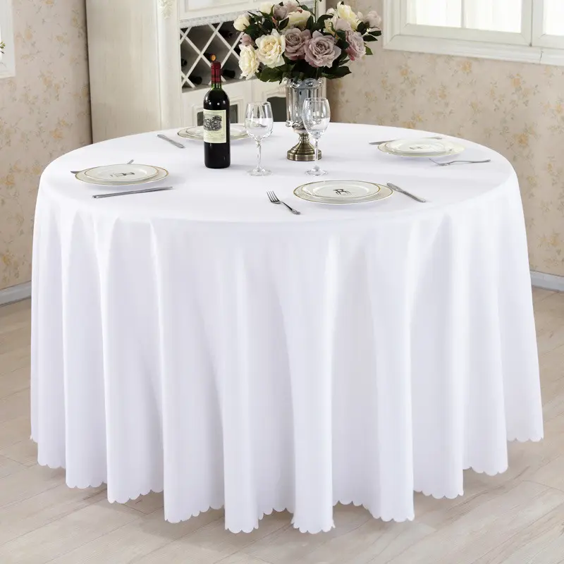 Toalha de mesa redonda branca para eventos/suprimentos de decoração de casamento