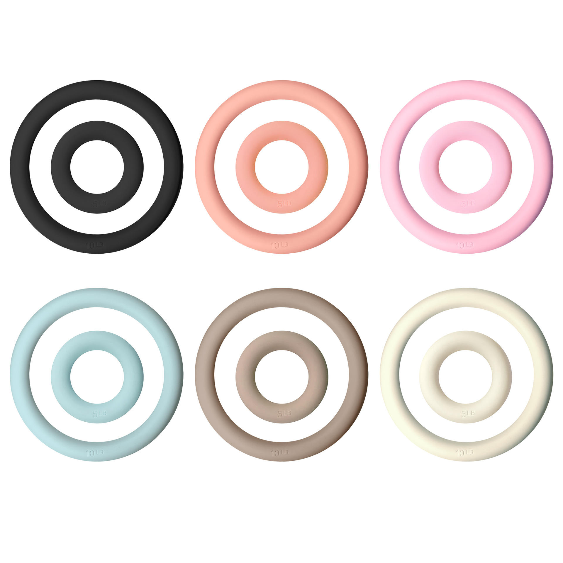 Haltères circulaires en silicone de 5 lb/paire