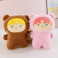 Direct usine : Peluches pour machine à grappins, en tissu velours lavable, modèle ours, marron rose, 7 pouces, en gros