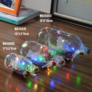 <span class=keywords><strong>Bouteille</strong></span> en verre décorative nautique avec lumière LED, (11x5.3x6cm), navire en <span class=keywords><strong>bouteille</strong></span>, flotteurs en verre de bouteilles de dérive LED - Product Image 3