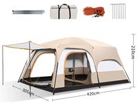 Camping Grande tente dans la nature Tente de camping imperméable Rainfly Tente de camping familiale extérieure à installation instantanée avec sac de transport