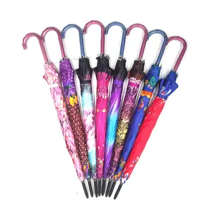 Cheap Classic Style Long Straight Umbrella Adults Travel Promotion Flower Printed Design