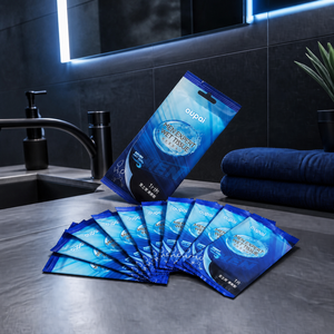 Paquete de 10 Toallitas Húmedas para Hombre, Envueltas Individualmente, con <span class=keywords><strong>Agua</strong></span> Pura H2O, Refrescantes, Portátiles, para Viaje, Cuidado Personal Masculino - Product Image 3