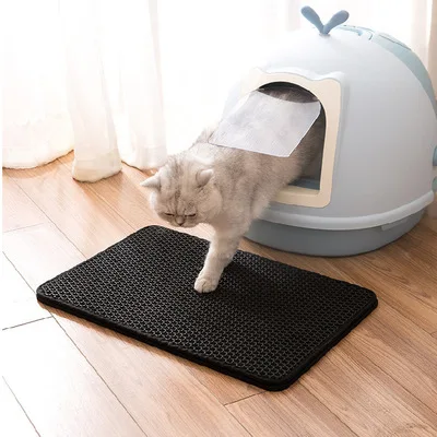 Влагостойкий двухслойный коврик для кошачьего туалета Amazon Best Selling Pretty Honeycomb EVA Cat Trapping Mat для Китти