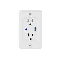 Enchufe de Pared Inteligente WiFi LangYeao Tuya 10A US con Dos Tomas y USB Tipo-C de Alta Calidad 240v Máx. Material de PC Inteligente para Voltaje
