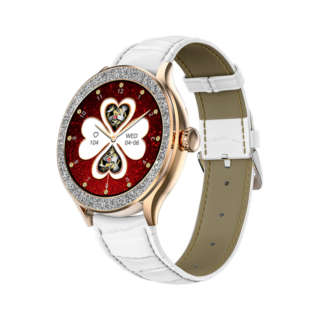 Luxury Lady Smart Watch M15 1.27inch BT Call NFC Leather Straps Health Monitoring Fitness Watches for Women Sport M15 Smartwatch