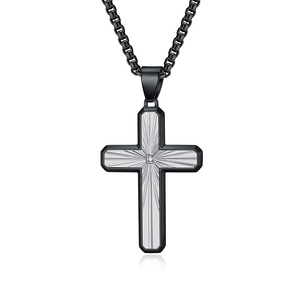Collar con Colgante Cristiano de los Celtics, Resistente al Agua, Collar con Cruz de Jesús, Acero Inoxidable Plateado, Venta al por Mayor - Product Image 2