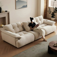 Moderne Weiche Verstellbare Rückenlehne Sofas Cremeweiß Wohnzimmer-Sofas für Zuhause Beliebtes Neues Designer Breitsitz-Stoffsofa-Set