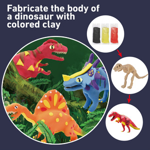 Kit de excavación de dinosaurios para arqueología, juguete educativo para excavar un esqueleto, juego de aprendizaje STEM para mayores de 6 años - Product Image 3