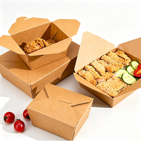 Emballage jetable pour la restauration rapide : Boîte à emporter en papier kraft pour poulet frit, sushis, burgers, avec impression personnalisée pour restaurant