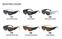 Lunettes de soleil de luxe pour femme, design polygonal unique, monture carrée intégrale UV400, verres orange-rouge et noir-blanc classiques, tendance 2026 KM