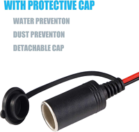 5Ft 16AWG 12V/24V voiture allume-cigare adaptateur câble rallonge prise prise avec pinces de batterie batterie Clip-On 15A fusible