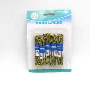 Ensemble de lacets de chaussures de sport <span class=keywords><strong>AF</strong></span> <span class=keywords><strong>1</strong></span> personnalisés, bon marché, en plastique polyester, style décontracté avec caractéristiques imprimées et rondes, comprend des embouts en plastique - Product Image 1
