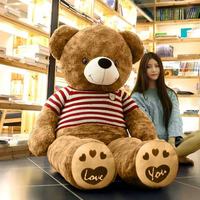 Ours en peluche géant à câliner, cadeau pour petite amie, anniversaire, Saint-Valentin, grande taille, en polyester lavé, anti-stress