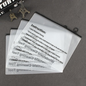 Il produttore fornisce la sigillatura trasparente della valvola della chiusura lampo del Logo della borsa di imballaggio trasparente del PVC smerigliato per i <span class=keywords><strong>documenti</strong></span> di pubblicità - Product Image 1