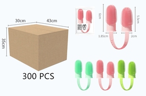 Dual-Finger <b>Pet</b> Toothbrush with Soft TPR Bristles, 360° Oral Cleaning, Ergonomic Design for Easy Grip, Gentle on Gums - Product Image 3