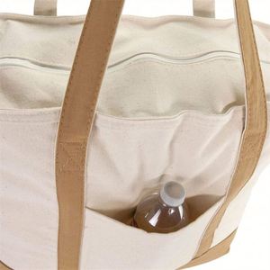 Customization logo Wholesale Reusable Ladies <b>Large</b> Capacity Eco Heavy <b>Canvas</b> Tote <b>Bag</b> with Handle Extend to the Bottom - Product Image 3
