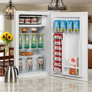 Offre Spéciale Réfrigérateur compact <span class=keywords><strong>de</strong></span> style américain à 6 couleurs avec petit congélateur, étagères transparentes et fentes pour boissons, idéal pour les dortoirs - Product Image 6