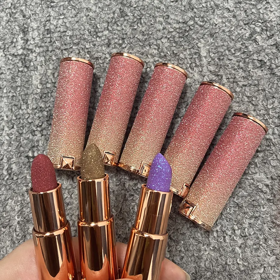 Private Label Luxury Natural Vegan Girls Sparkle Lip Balm Shimmering Shiny Glitter Pink Purple Gold Diamond Hydrating Lipstick