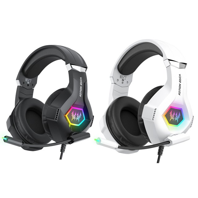 Wholesale Factory Gaming Headset Over Ear Surround Sound Noise Cancelling Mic RGB Light Wired for PC PS5 PS4 Switch Computer